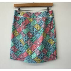 Vineyard Vines Margo Skirt Size 2 Nautical Patchwork 100% Cotton Preppy